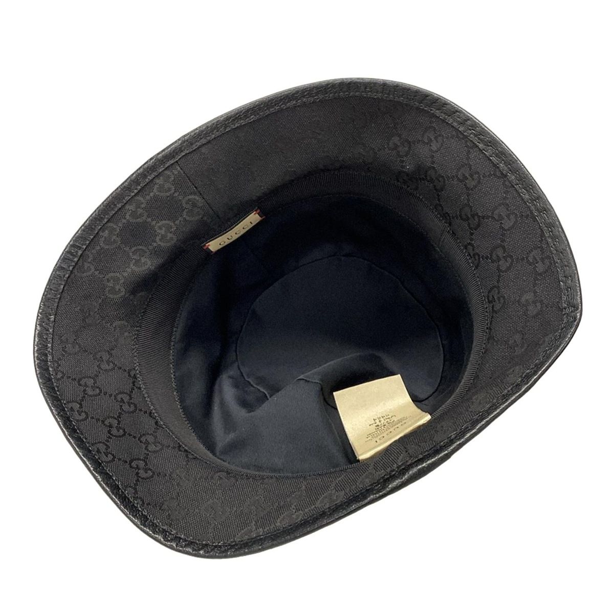 GUCCI(グッチ) ハット M 58cm GGキャンバス バケットハット 576587 黒