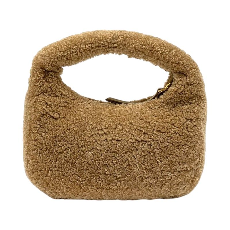 ミュウミュウ miu ワンダー シアリング ホーボーバッグ 5 BC 125 キャメル シープ レディース ハンドバッグ ショルダーバッグ