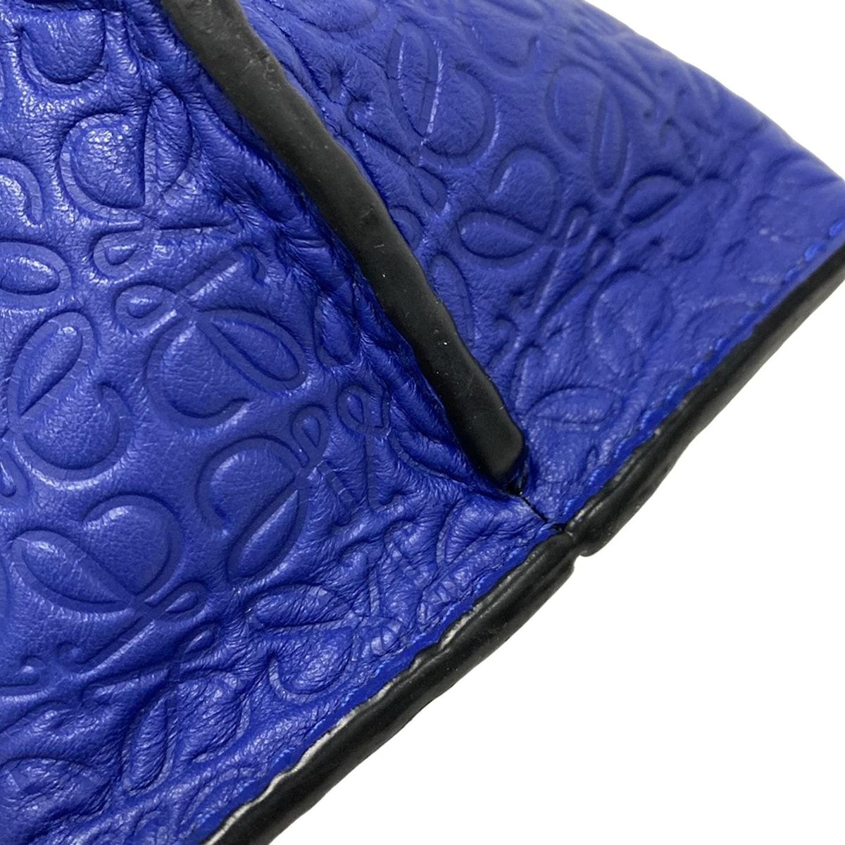  LOEWE ロエベ ショルダーバッグ アベニュー ブルー チェーンショルダー 型押し加工 レザー ショルダーバッグ ショルダーバッグ