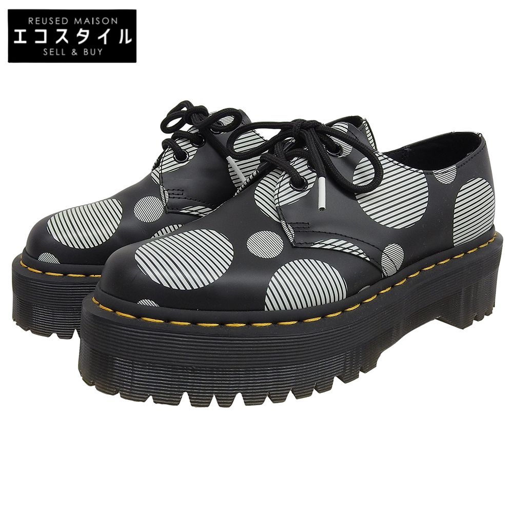 Dr Martens ドクターマーチン クアッド ポルカドット 3ホール シューズ レディース ブラック ホワイト UK 5