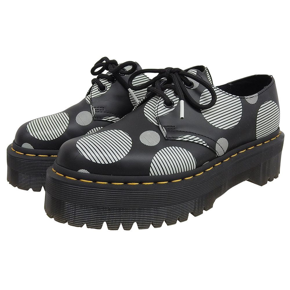 Dr.Martens ドクターマーチン クアッド ポルカドット 3ホール シューズ レディース ブラック×ホワイト UK 5