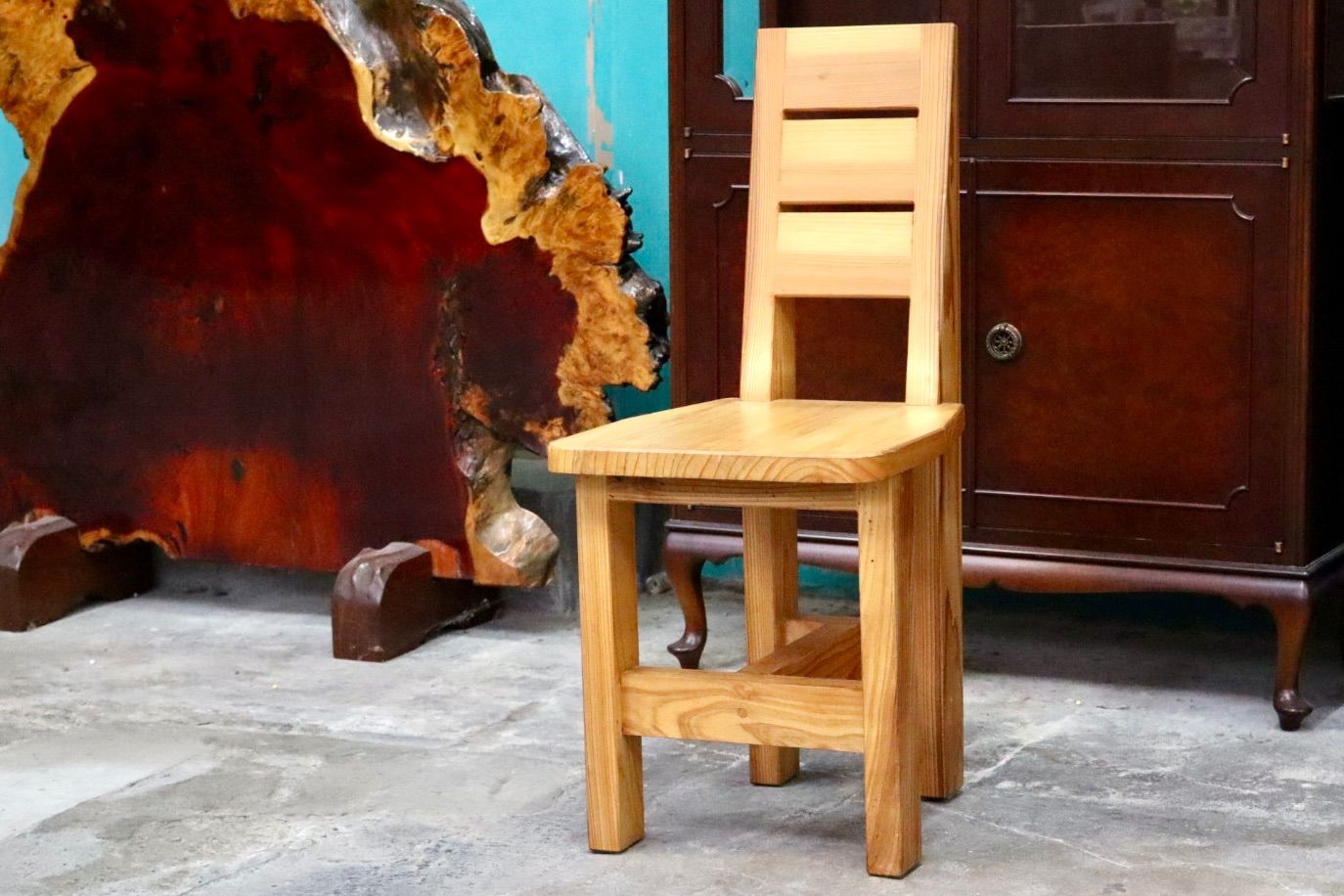 工房家具 ダイニングチェア アームレスチェア 椅子 スツール ウッド 木製 無垢材 カントリー レトロ