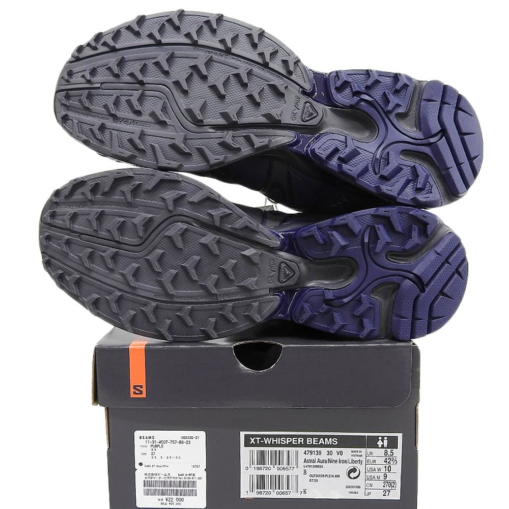  SALOMON サロモン ビームス別注 XT Whisper スニーカー シューズ メンズ グレー パープル 27 cm QK 1235 04 8 5 UK その他 靴