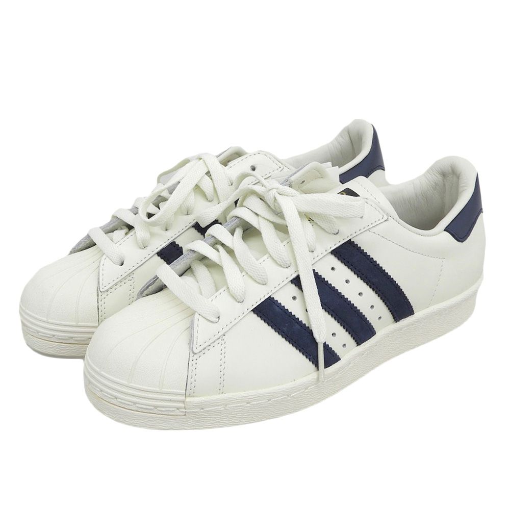 adidas アディダス スーパースター ローカットスニーカー シューズ メンズ ホワイト ネイビー 26 cm B 25964