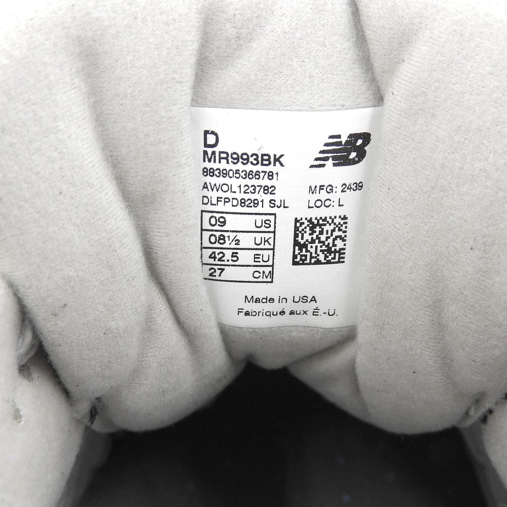  BALANCE ニュー ンス スニーカー シューズ メンズ ブラック 27 0 cm MR 993 BK 9 US その他 靴