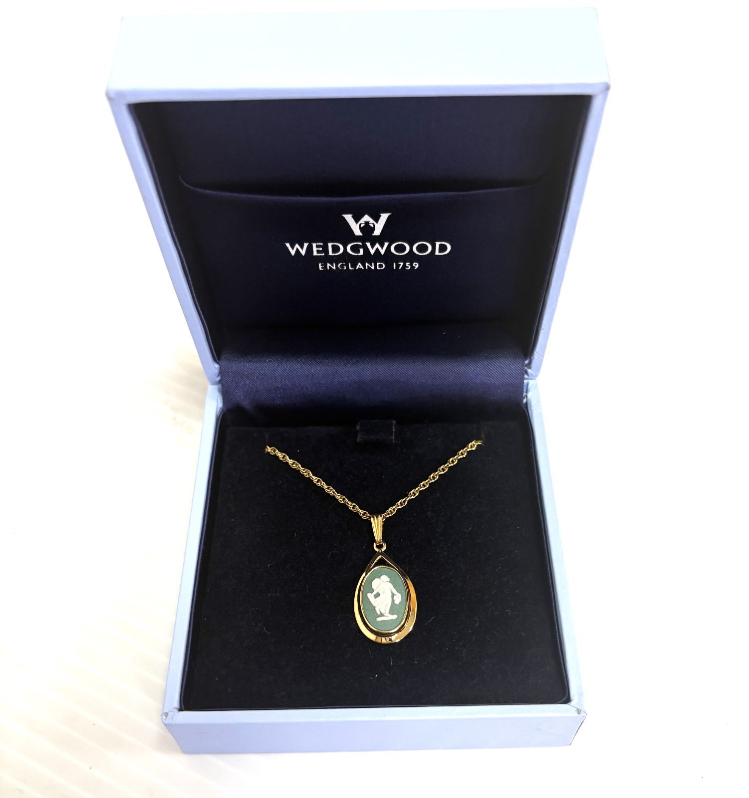 WEDGWOOD ウェッジウッド ジャスパー ペンダント ネックレス 箱あり 