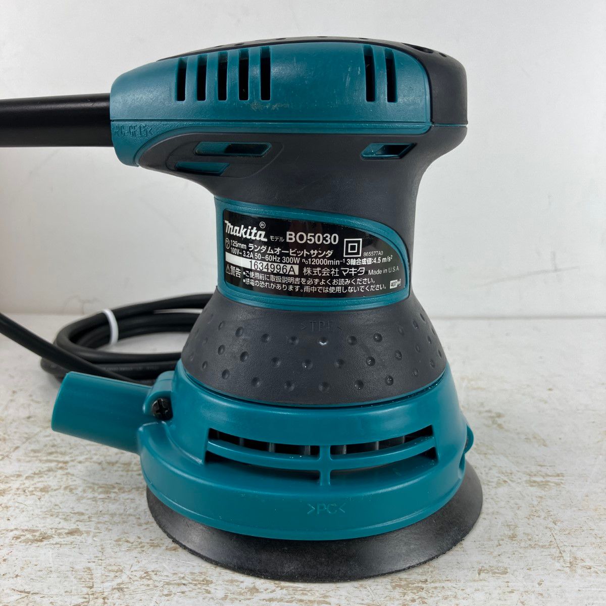  ЗЗMAKITA マキタ 100 v 125 mm ランダムオービットサンダ ダストバッグ 取説 BO 5030 ブルー サンダー 研磨機