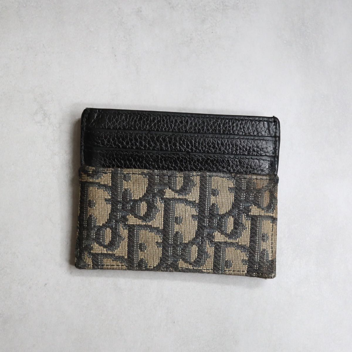 Christian Dior クリスチャンディオール オブリークカードホルダー パスケース ブラック ベージュ OBLIQUE