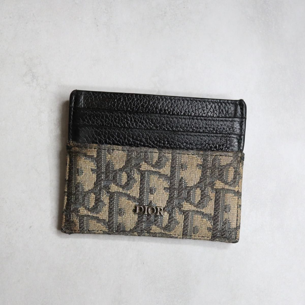 Christian Dior クリスチャンディオール オブリークカードホルダー パスケース ブラック ベージュ OBLIQUE