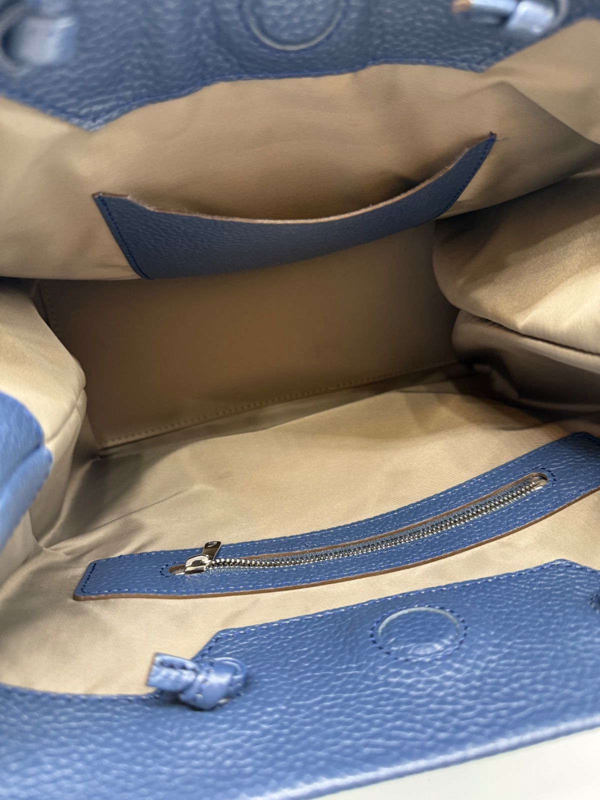  新進工房 大人革袋 ハンドバッグ ネイビー ハンドバッグ バッグ