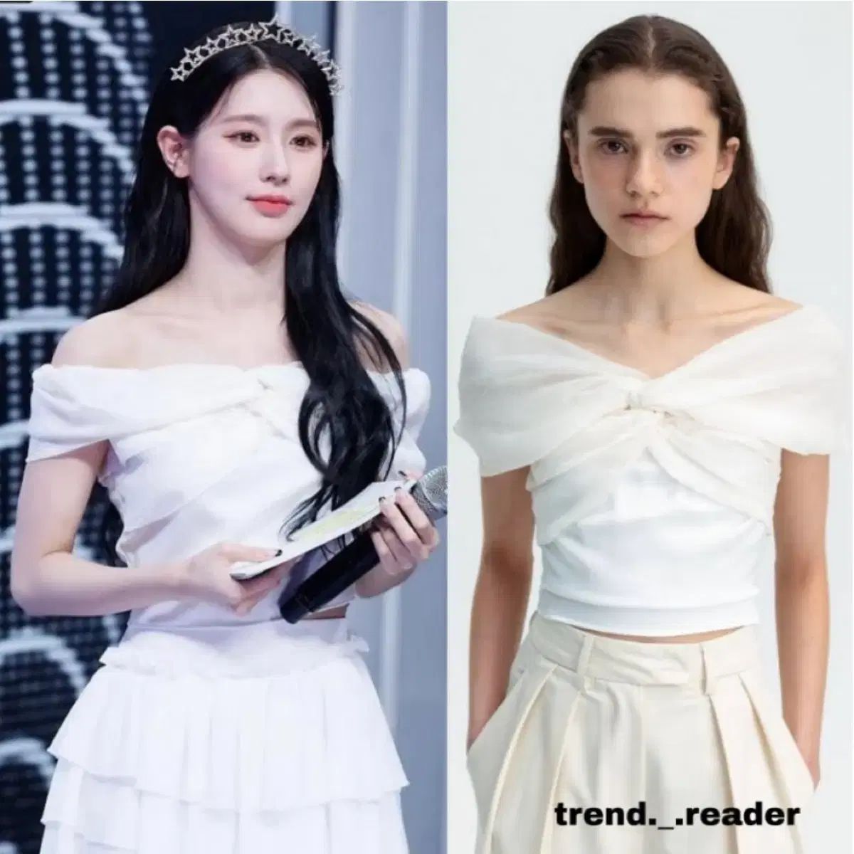 THETIS ダブル ツイスト デザインテープ ブラウス