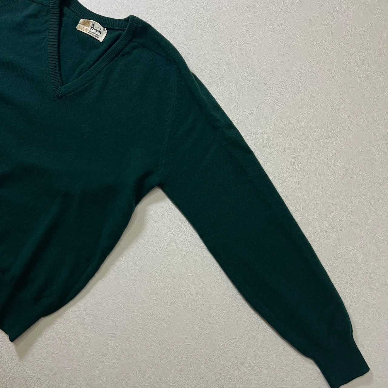 80s Scotland Pringle ラムウール ラグラン Vネック ニット セーター