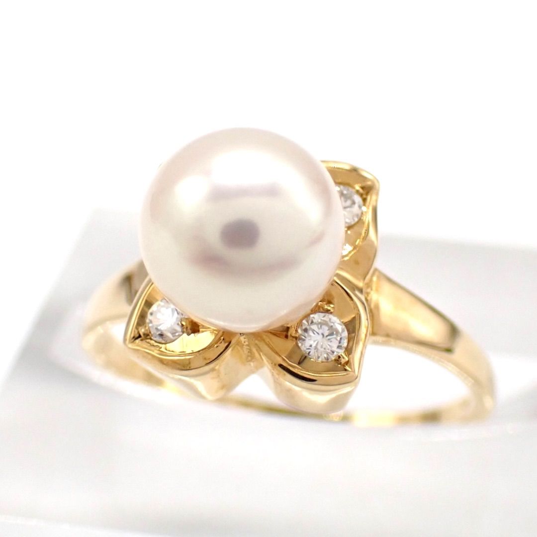 タサキ 7.5mm パール ダイヤ リング K18 750 10号 4477 - メルカリ