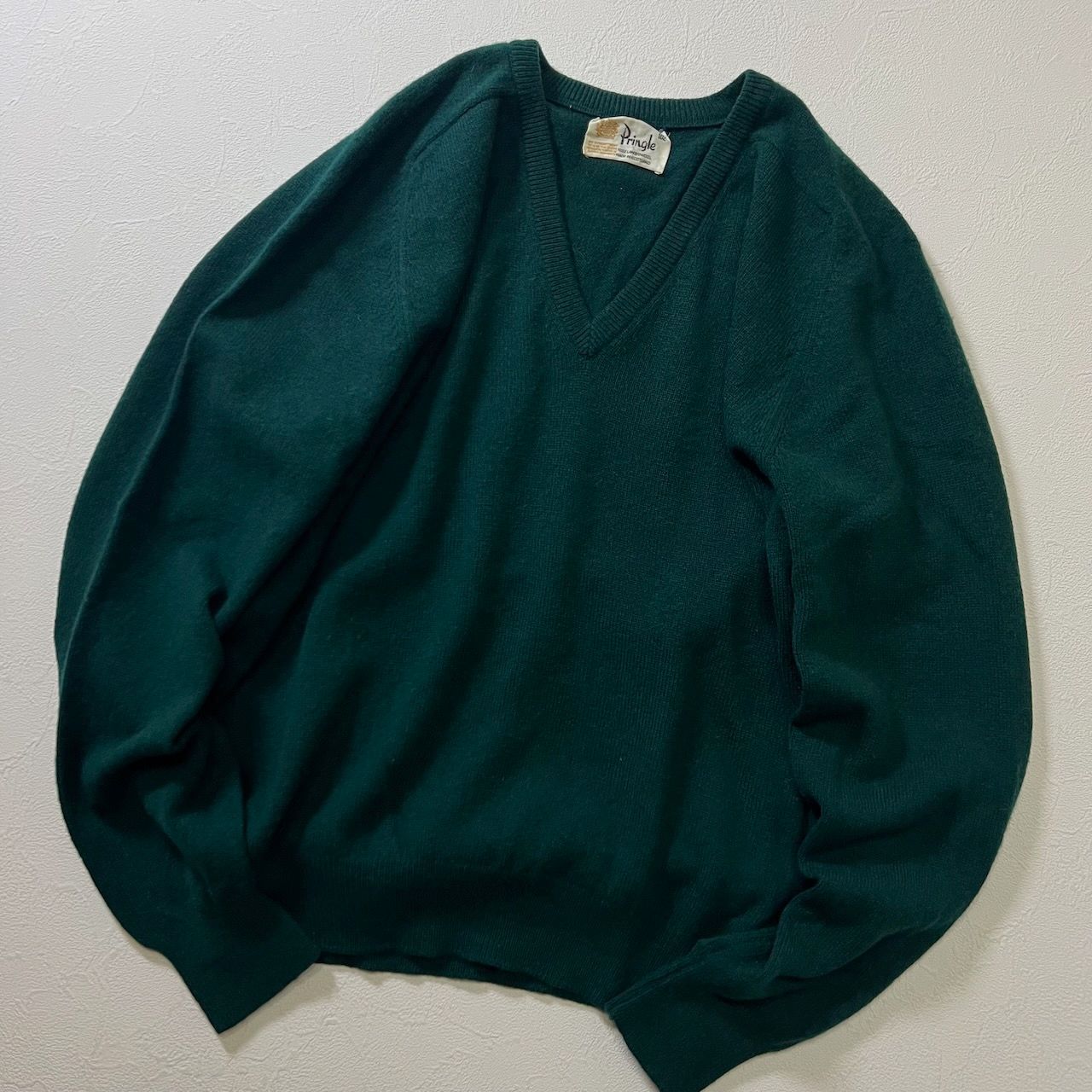80s Scotland Pringle ラムウール ラグラン Vネック ニット セーター