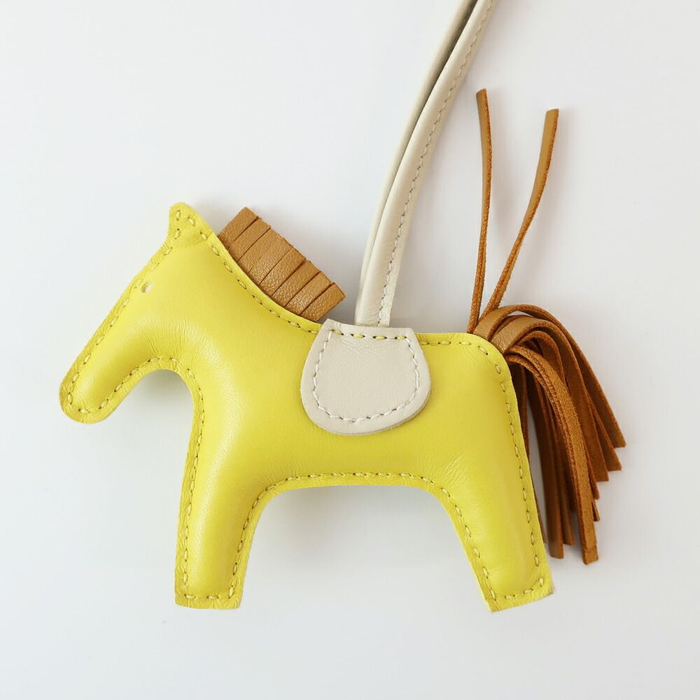 天白】エルメス ロデオPM バッグチャーム ライム セサミ クレ B刻印