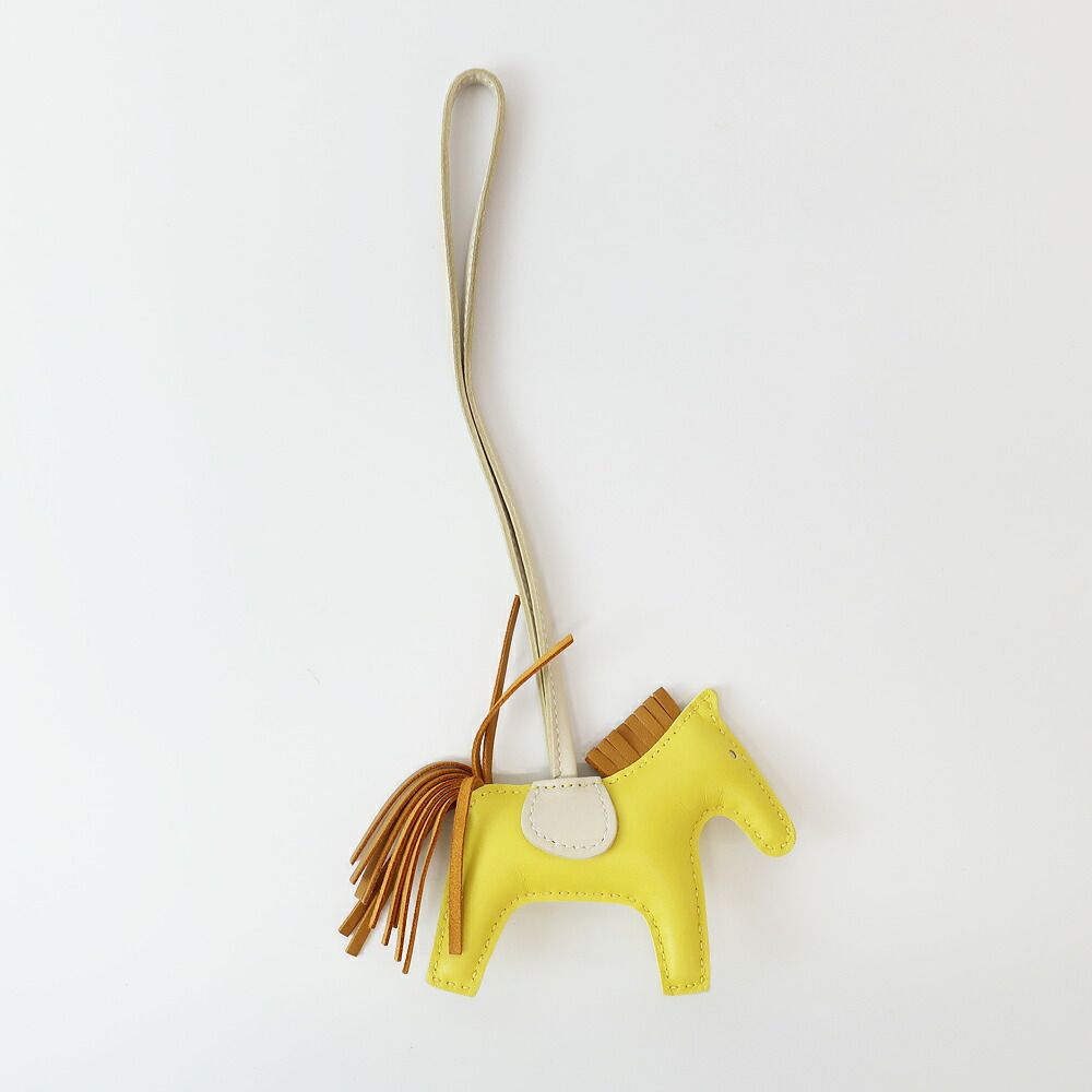 天白】エルメス ロデオPM バッグチャーム ライム セサミ クレ B刻印