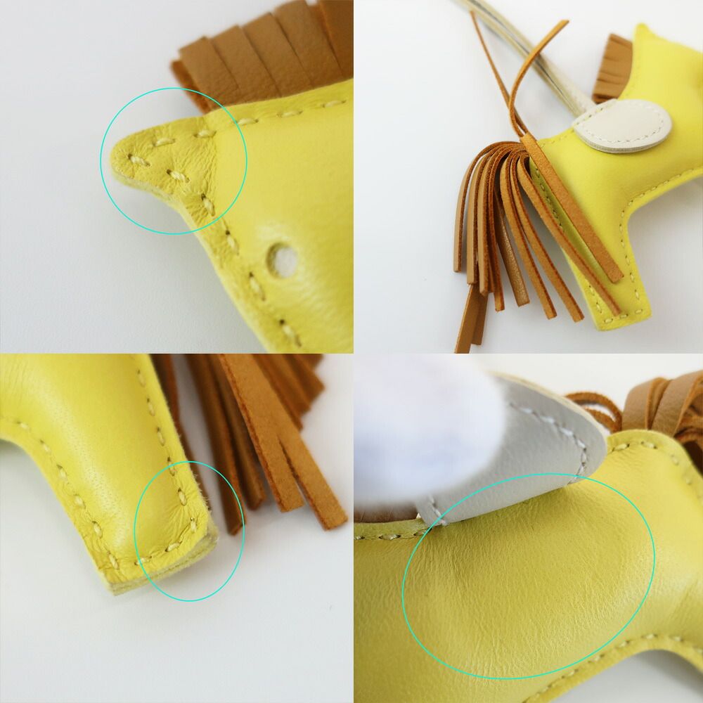 天白】エルメス ロデオPM バッグチャーム ライム セサミ クレ B刻印