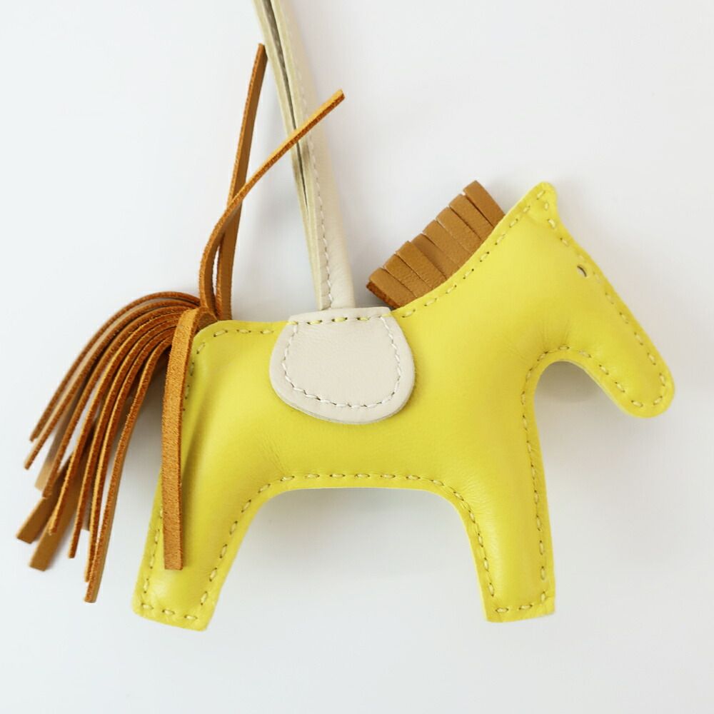 天白】エルメス ロデオPM バッグチャーム ライム セサミ クレ B刻印