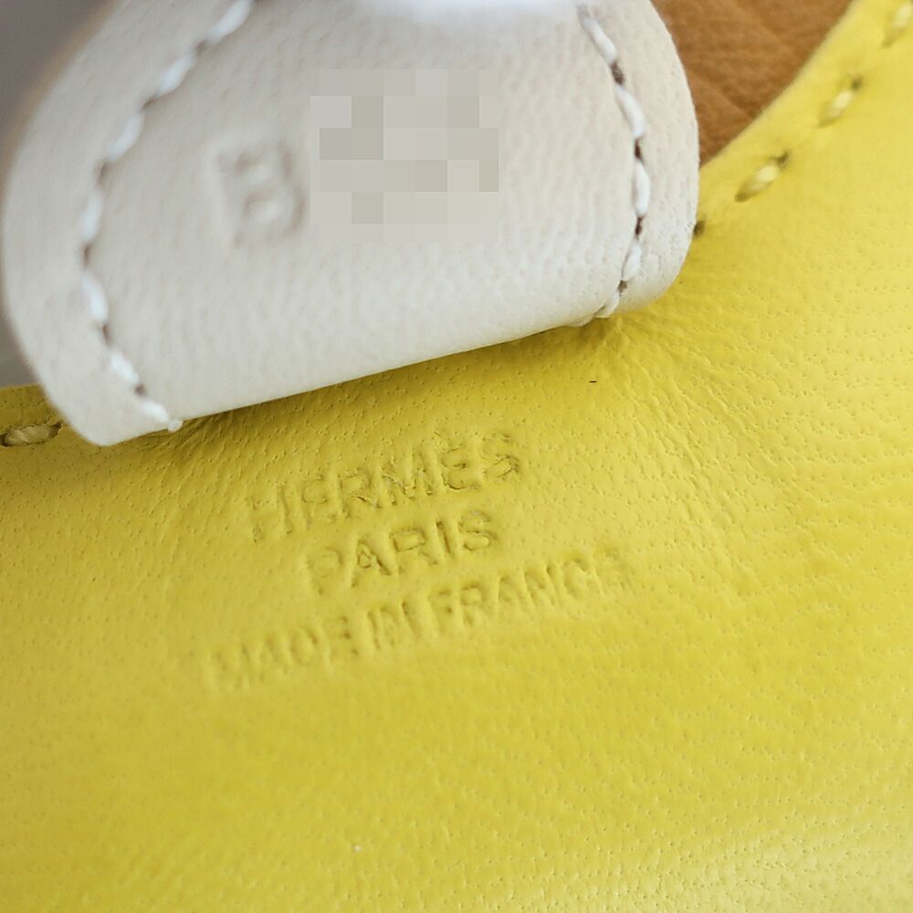 天白】エルメス ロデオPM バッグチャーム ライム セサミ クレ B刻印