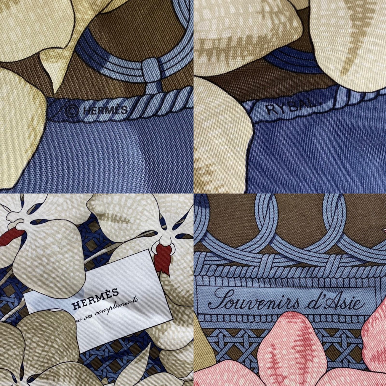 【美品】エルメス カレ90 Souvenirs d'Asie アジアの思い出 美品】エルメス カレ90 Souvenirs d'Asie アジアの思い出 エルメスカレ
