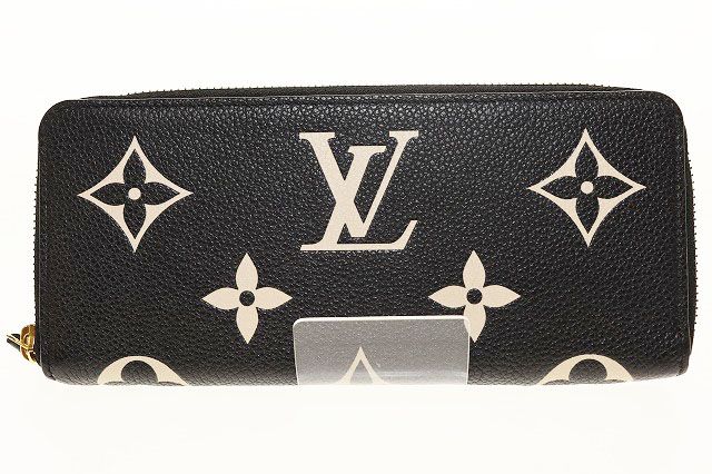 ルイヴィトン LOUIS VUITTON ジッピーウォレット M 80481 バイ モノグラム･アンプラント レザー ラウンドジップ 財布 長財布 ブラック ブランド古着ベクトル AA 251220