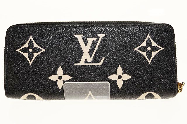 ルイヴィトン LOUIS VUITTON ジッピーウォレット M 80481 バイ モノグラム･アンプラント レザー ラウンドジップ 財布 長財布 ブラック ブランド古着ベクトル AA 251220
