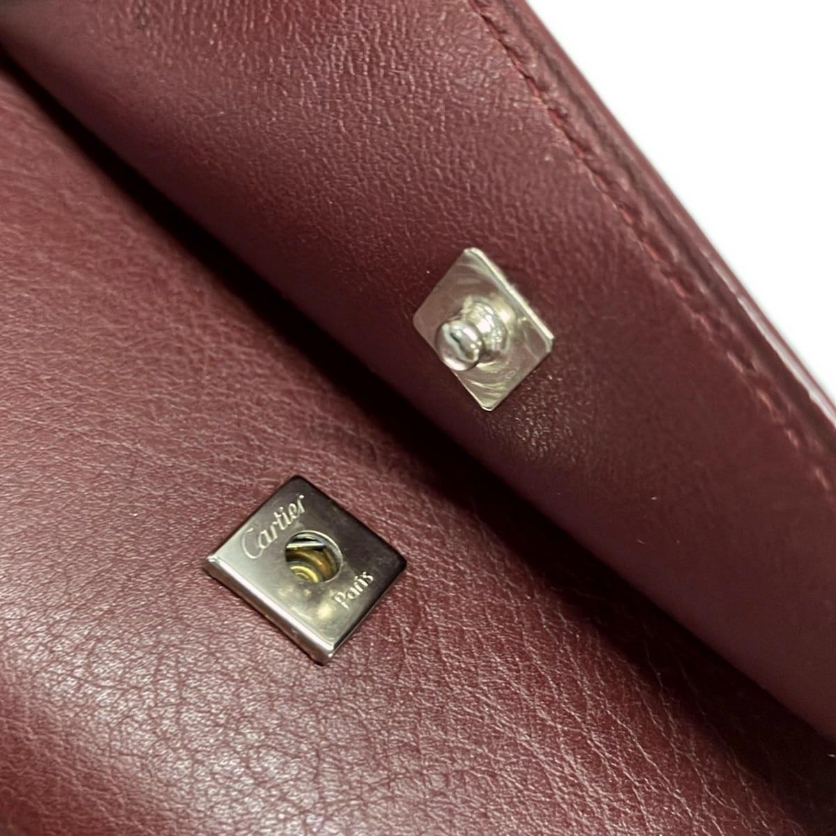 Cartier ボルドー レザーキーケース　カルティエ Cartier - Cartier(カルティエ) キーケース - ボルドー×シルバー 6連