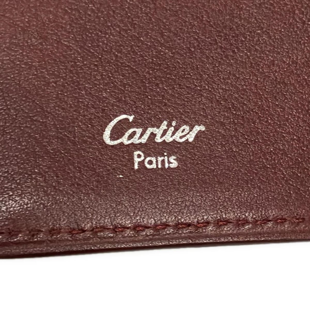 Cartier ボルドー レザーキーケース　カルティエ Cartier - Cartier(カルティエ) キーケース - ボルドー×シルバー 6連