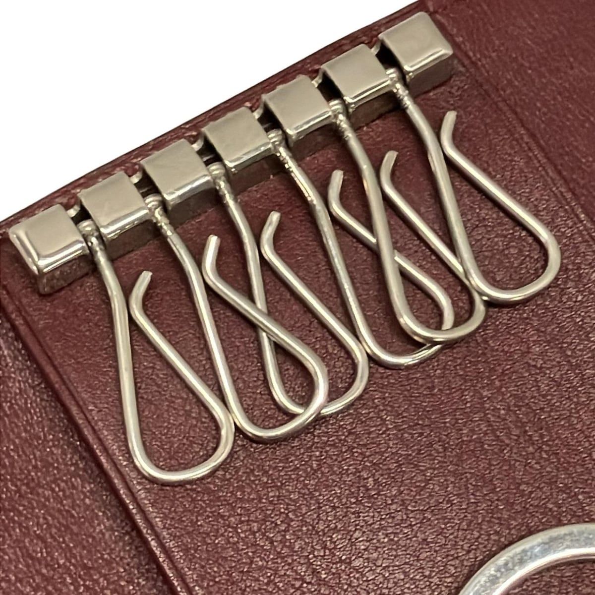 Cartier(カルティエ) キーケース - ボルドー×シルバー 6連フック