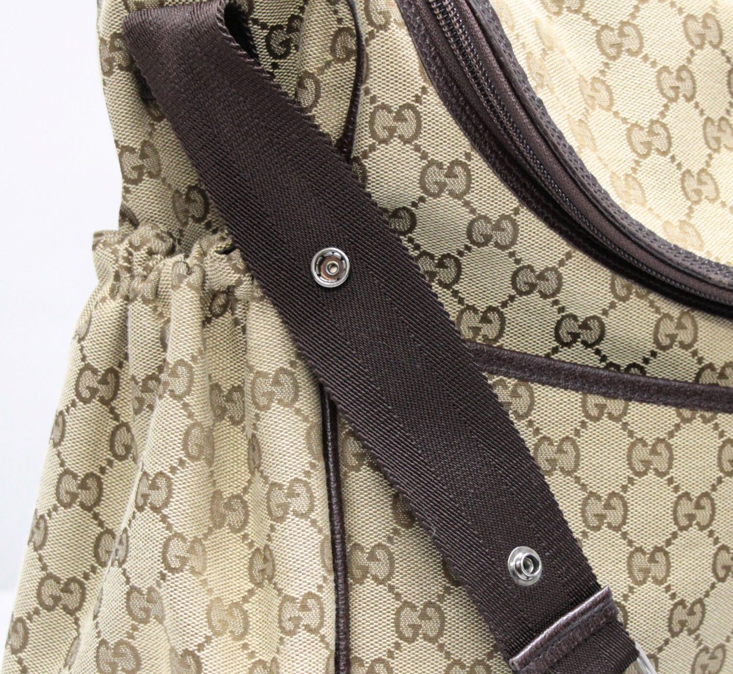 GUCCI グッチ　マザーズバッグ　ショルダーバッグ　おむつかえシートつき GUCCI グッチ GG柄 マザーズバッグ おむつ替えマット付き キャンバス