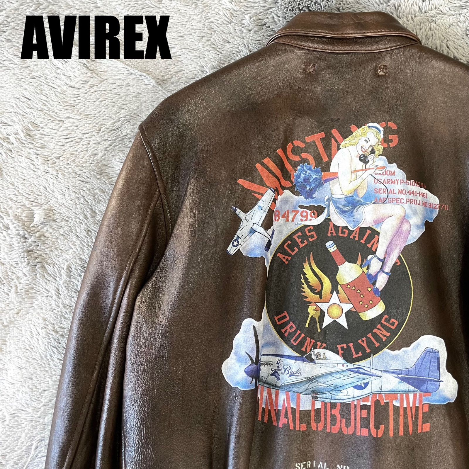 AVIREX アヴィレックス A-2 フライトジャケット ラムレザー ピンナップ