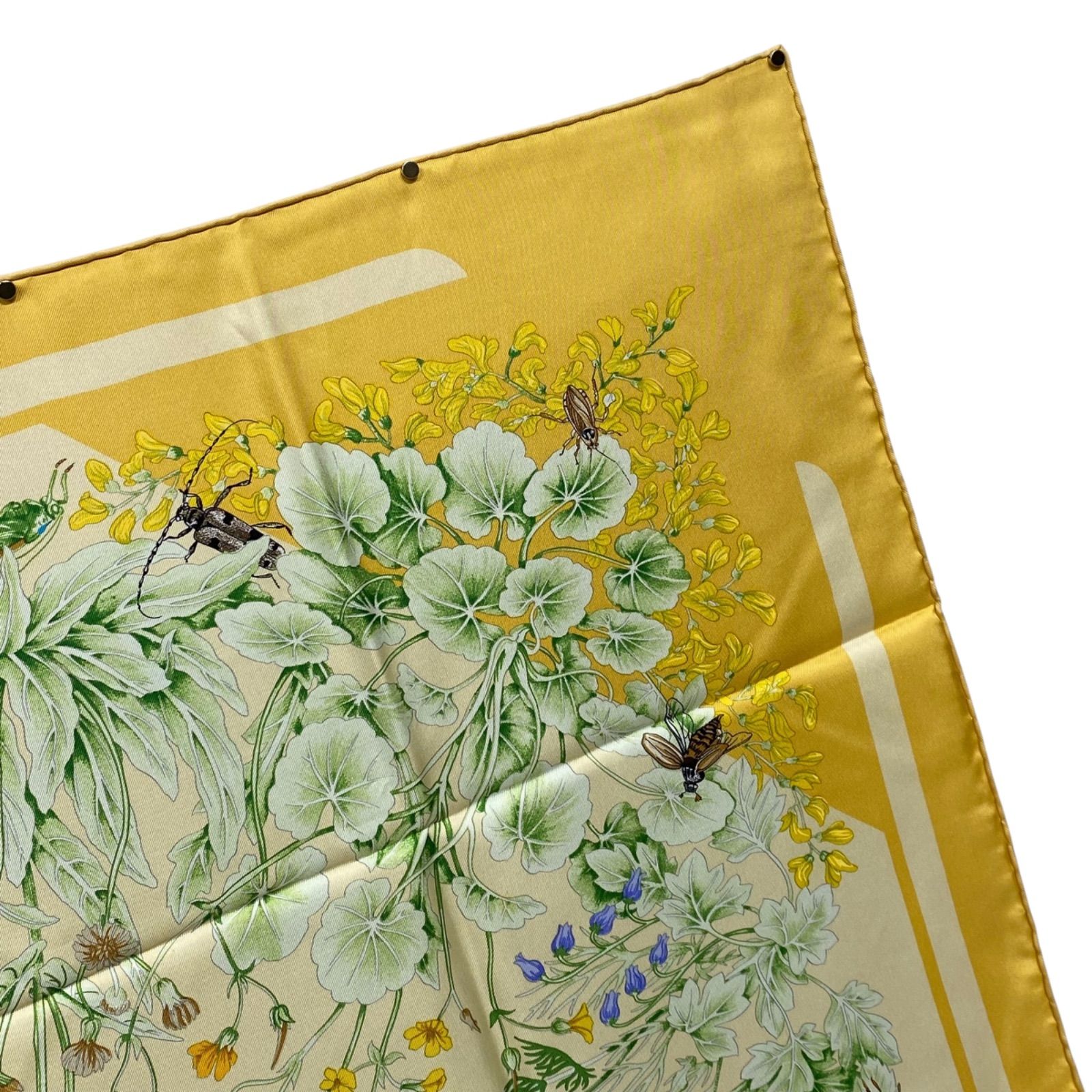 エルメス カレ90 LA PRAIRIE シルクスカーフ 草原 イエロー HERMES