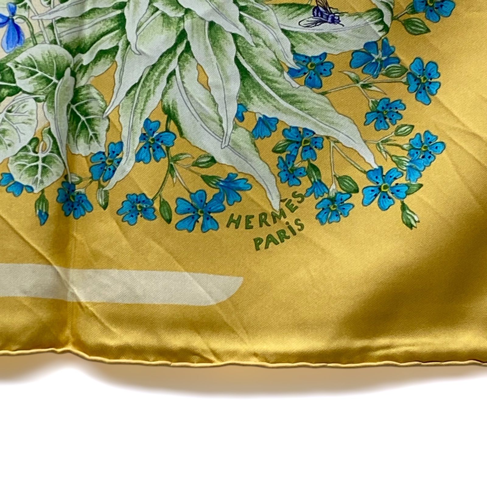 エルメス カレ90 LA PRAIRIE シルクスカーフ 草原 イエロー HERMES