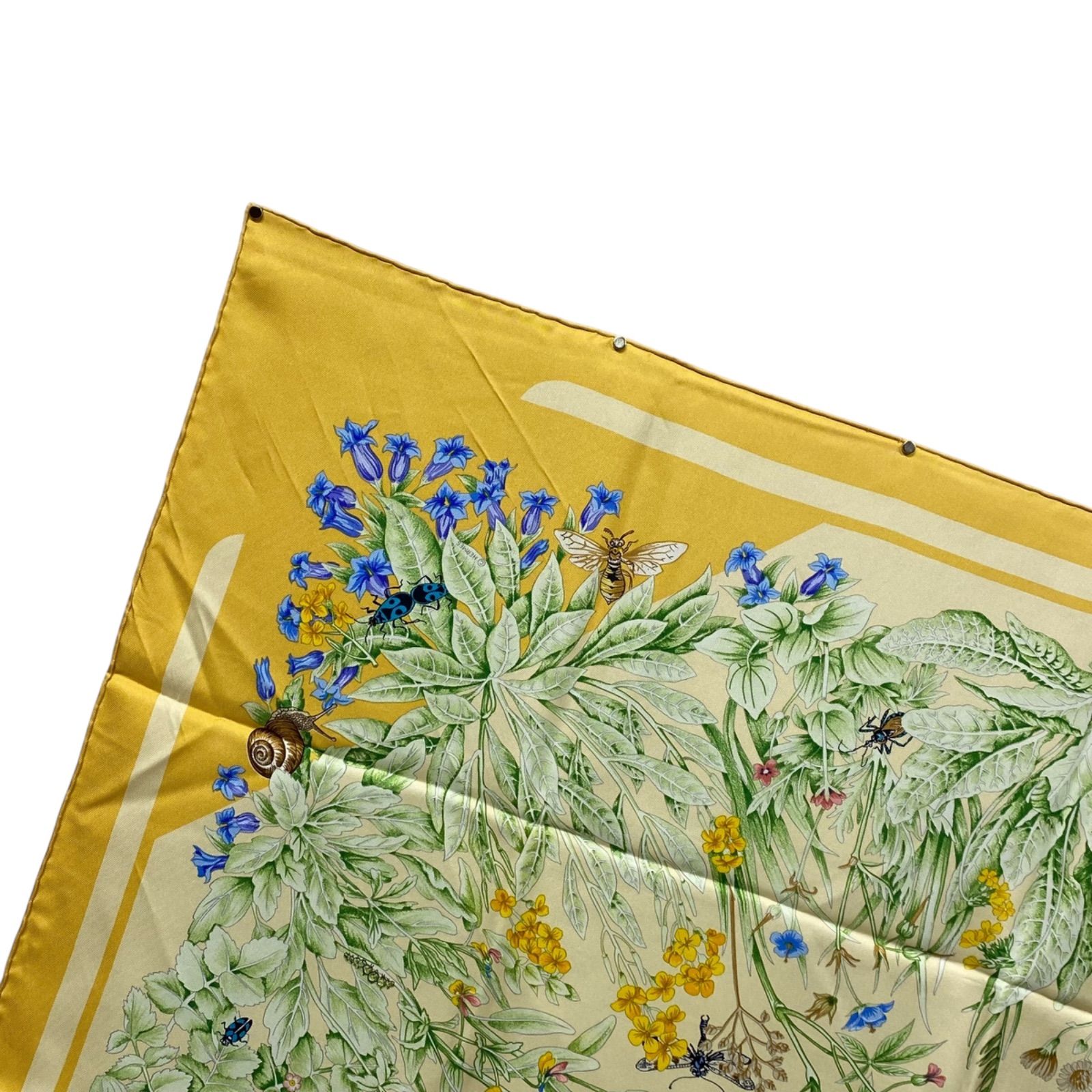 エルメス カレ90 LA PRAIRIE シルクスカーフ 草原 イエロー HERMES