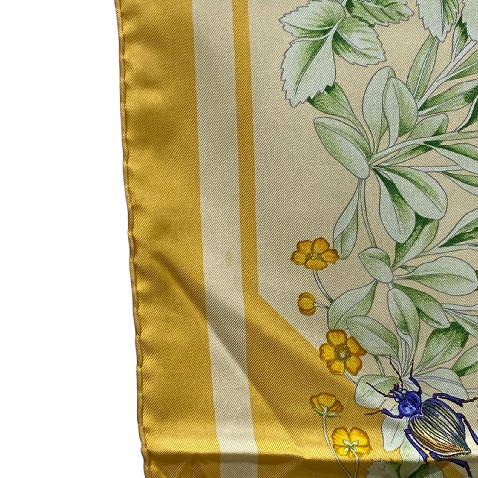 エルメス カレ90 LA PRAIRIE シルクスカーフ 草原 イエロー HERMES