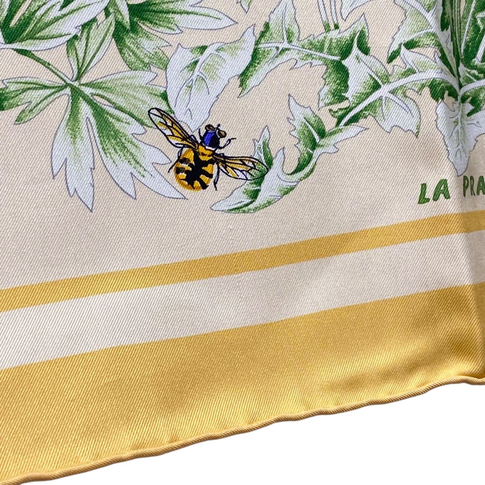 エルメス カレ90 LA PRAIRIE シルクスカーフ 草原 イエロー HERMES