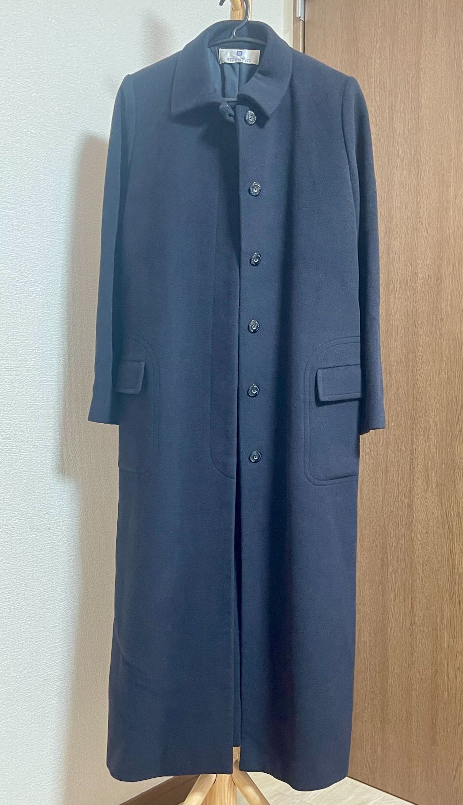 ③DD BOUTIQUES GIVENCHY ウール×アンゴラ ロングコート ネイビー