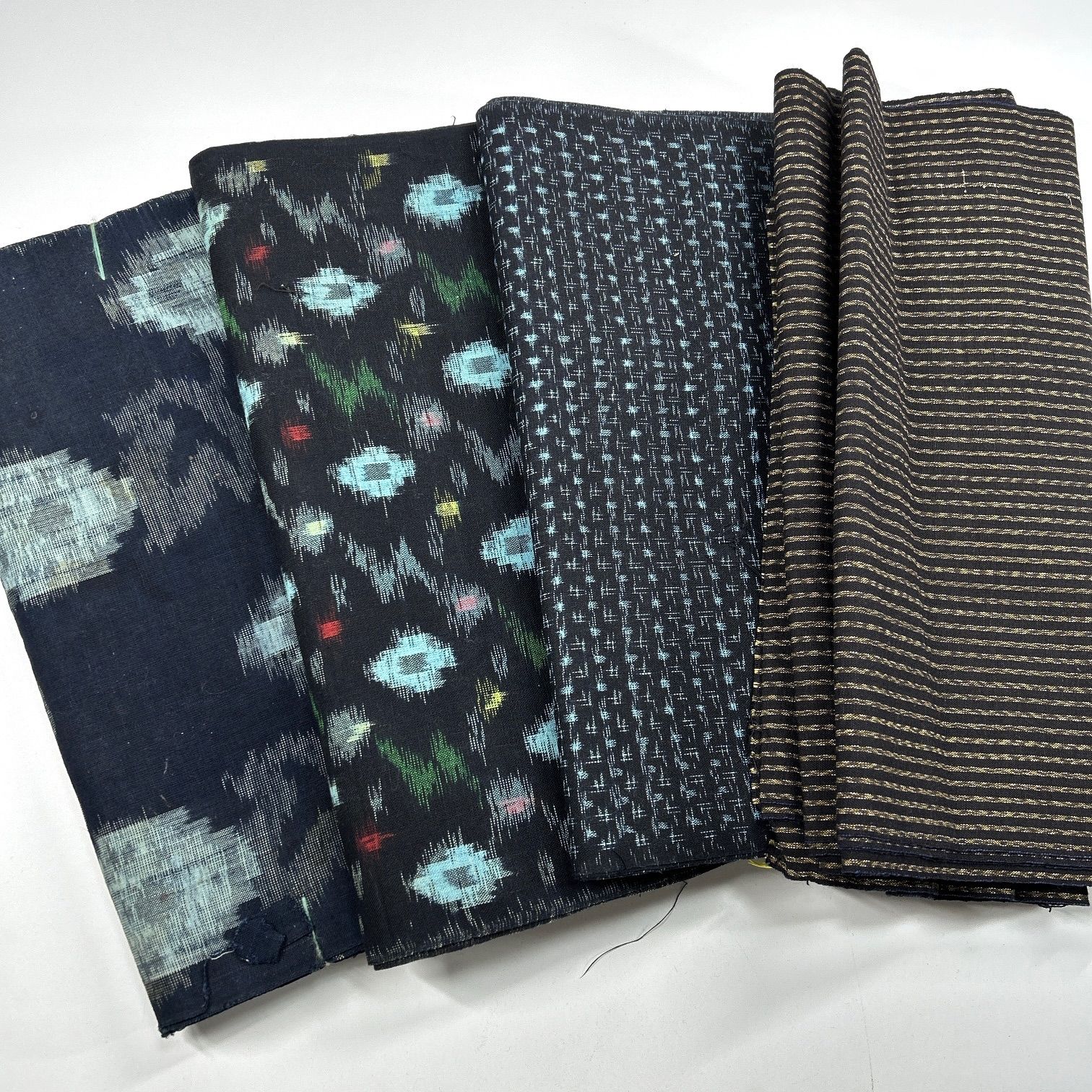 はぎれ 久留米絣 備後絣 反物 4本 木綿 まとめ売り 同梱購入歓迎