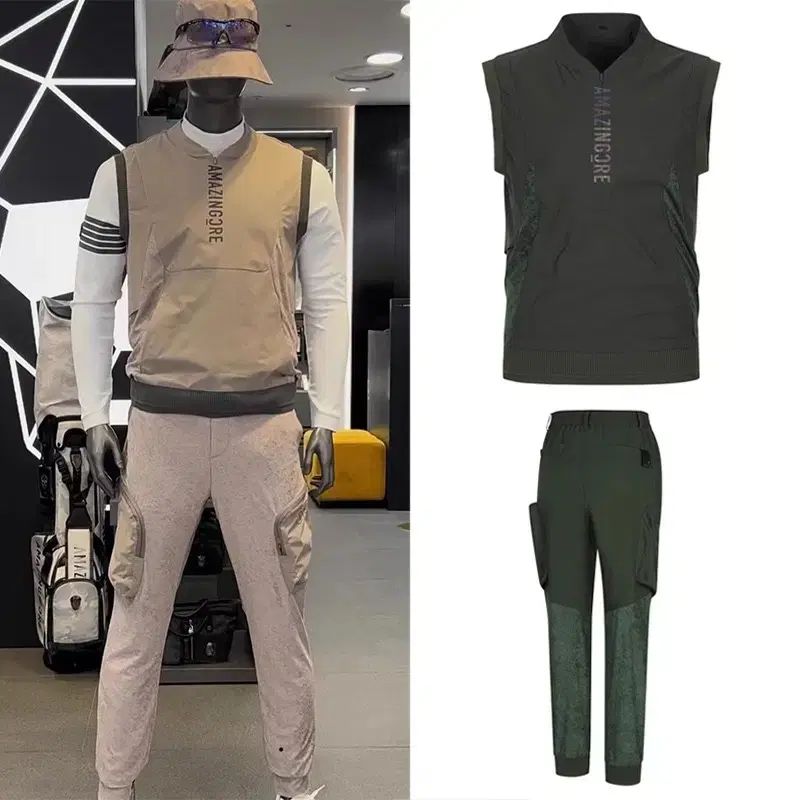 AMAZINGCRE アメージングクリー メンズゴルフ ベスト-ズボン セット