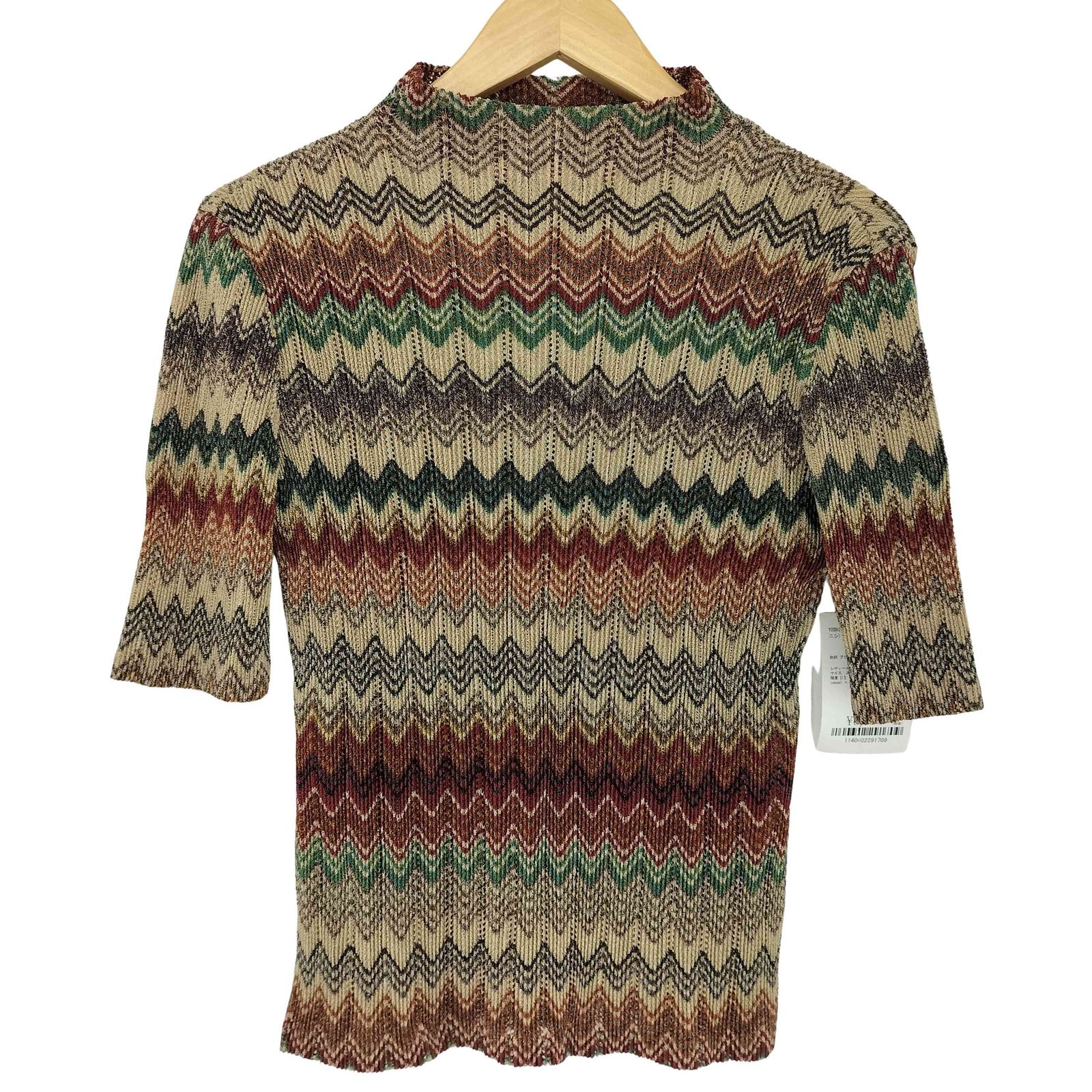 ヨシユキコニシ KONISHI 総柄 プリーツ カットソー レディース JPN 1