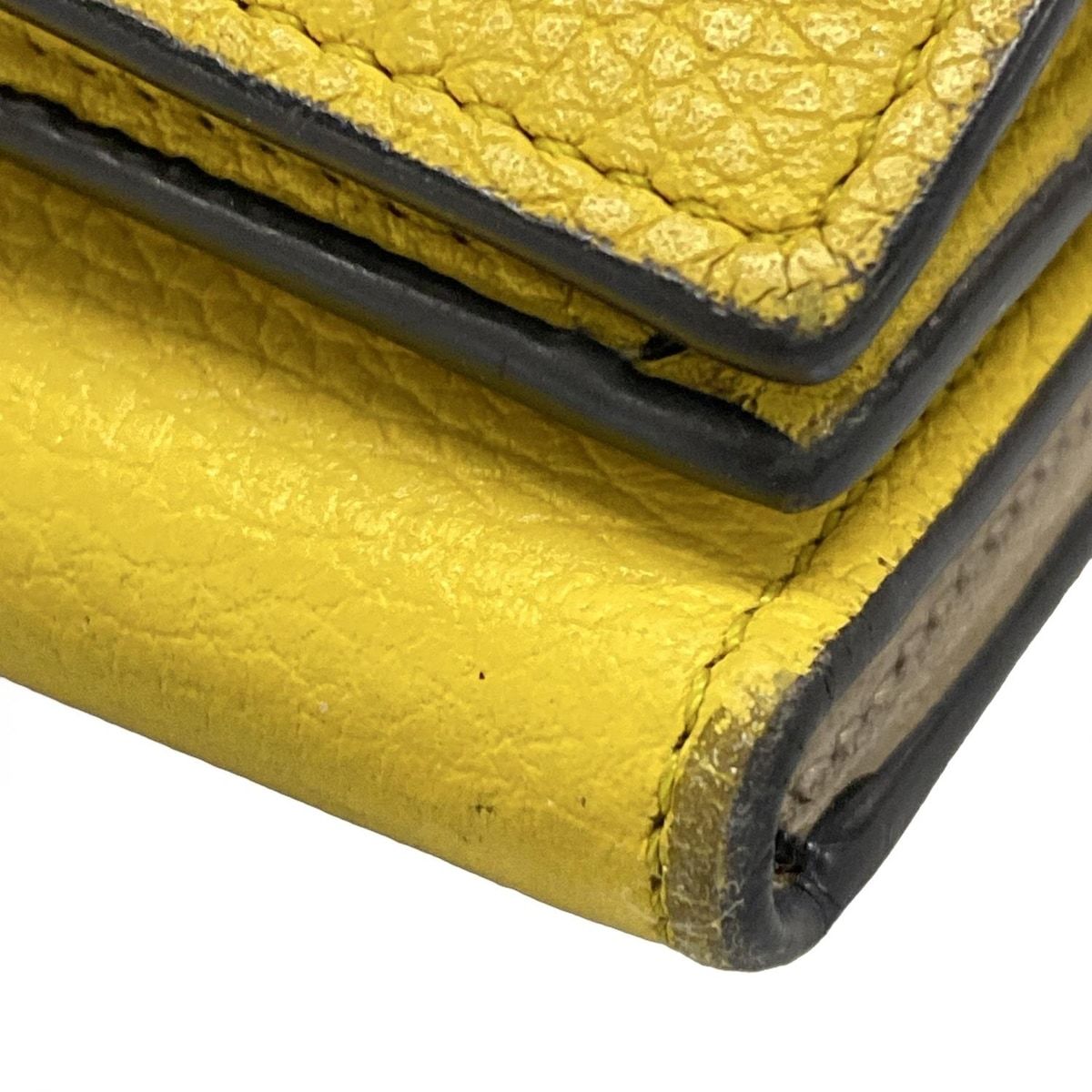 LOEWE(ロエベ) 3つ折り財布 - イエロー×グレー レザー - メルカリ