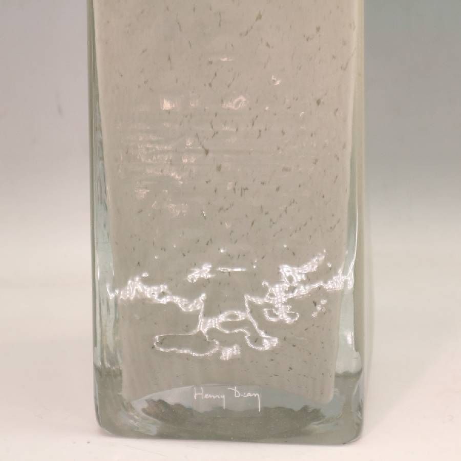 ベルギー Henry Dean ヘンリーディーン ボトルL 手吹きガラス フラワー