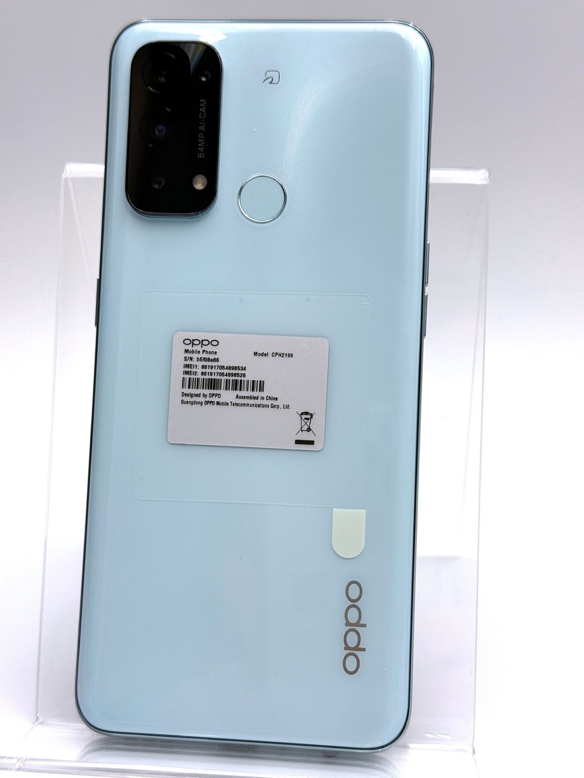 中古B】OPPO Reno5 A CPH2199 アイスブルー SIMフリー 白ロム - メルカリ