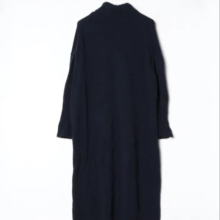 ADAM ET ROPÉ ウールビッグタートルニットワンピース ネイビー