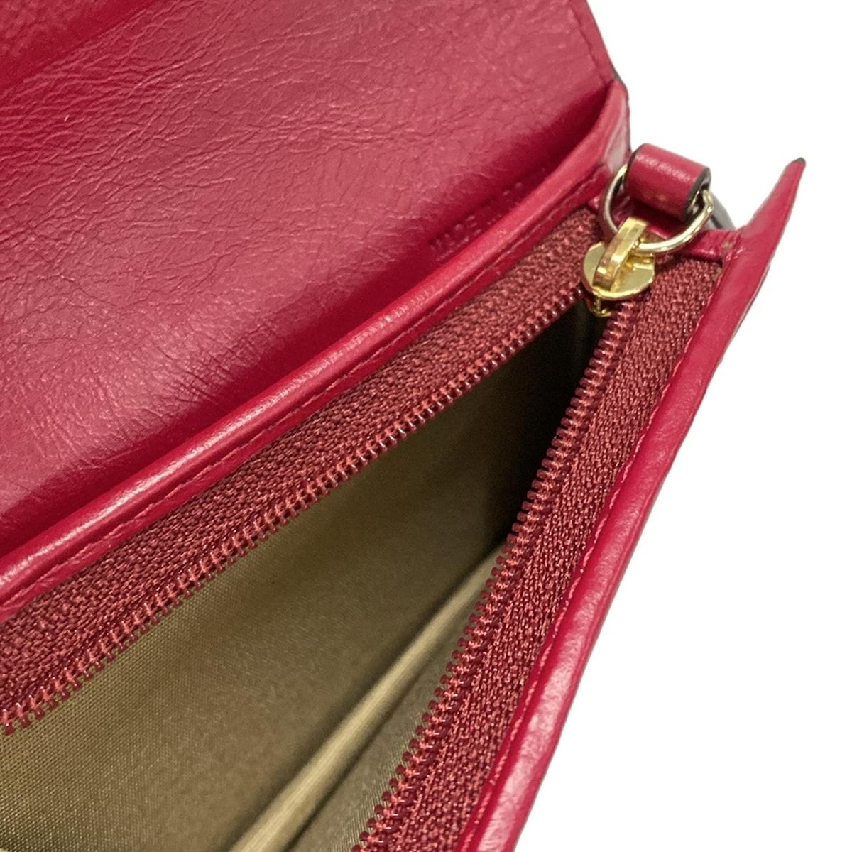  JIMMY CHOO ジミーチュウ 2つ折り財布 - ラズベリー レザー 二つ折り財布 折り財布