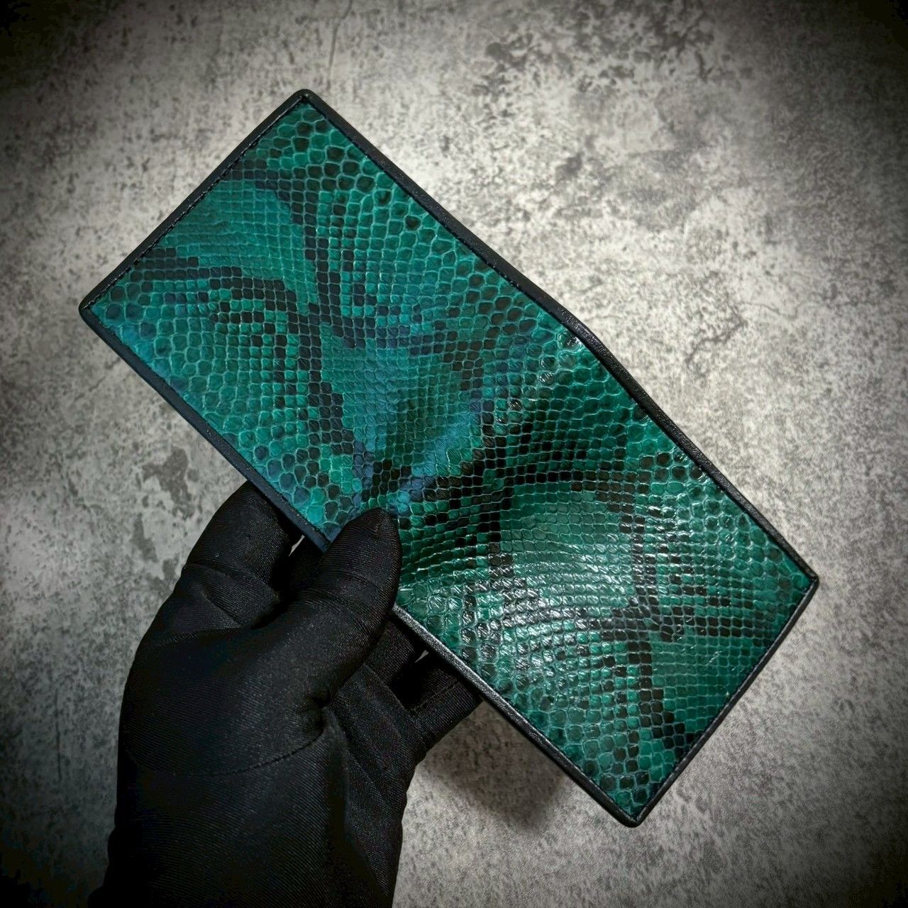 パイソン レザー メンズ財布 折財布 二つ折り 財布 ヘビ革 蛇革