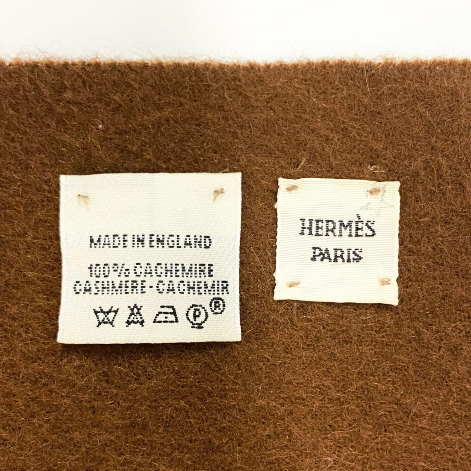 l20 HERMES エルメス ブラウン カシミヤ100 50cm×320cm 超大判