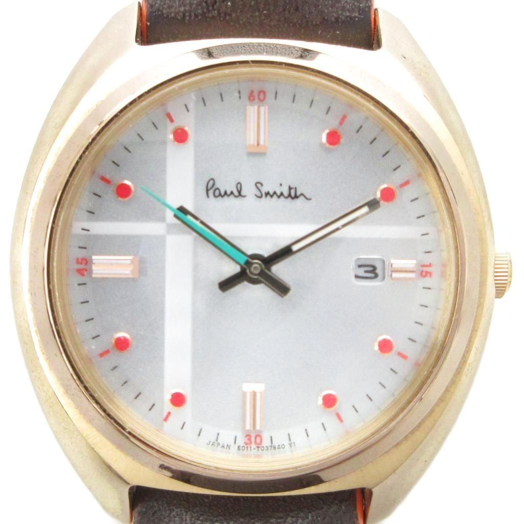 ポールスミス Paul Smith アナログ時計 ホワイト/ブラウン タグ付き org_1.jpg