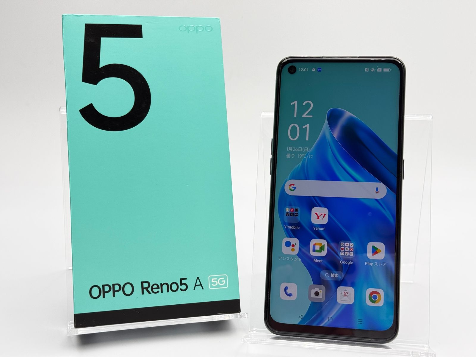 C】OPPO Reno5 A A103OP 128GB シルバーブラック SIMフリー 白ロム