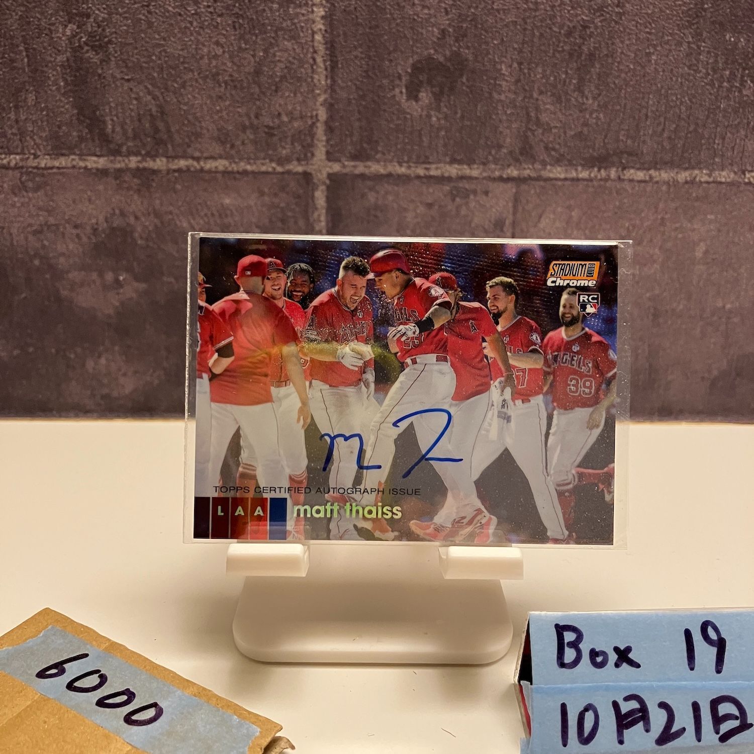 2020 Topps Stadium Club Chrome Matt Thaiss 25/25 直筆サインカード